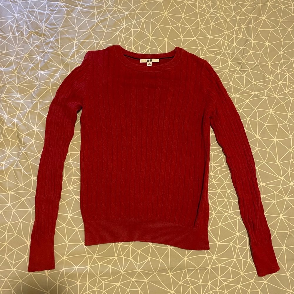 Red knit sweater, size S